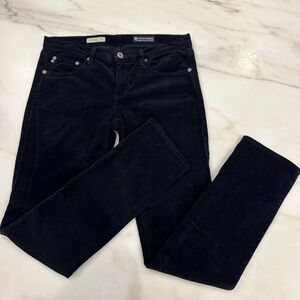 AG Adriano Goldschmied the Stevie slim straight Black Corduroy Pants size 29